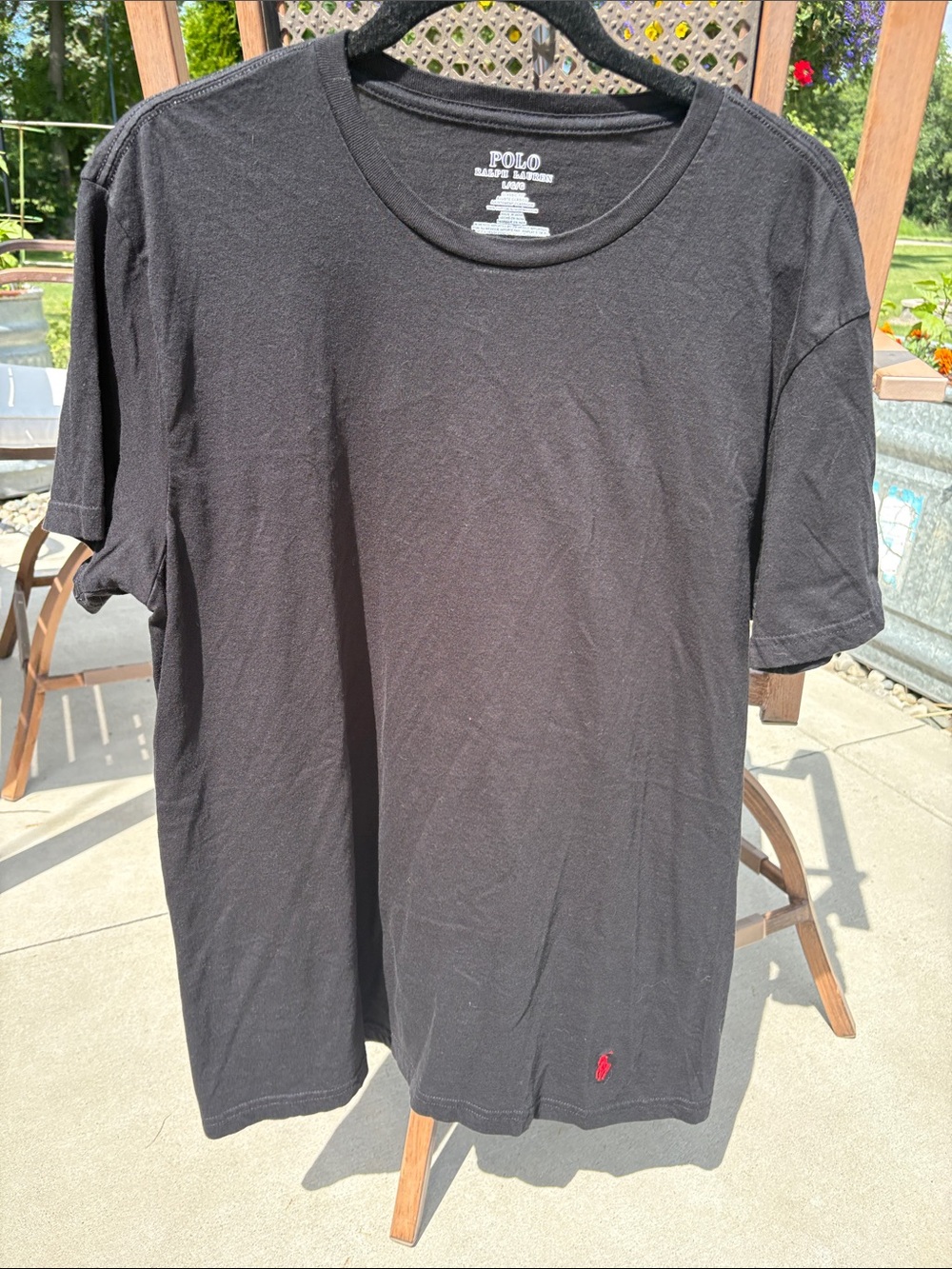 Polo by Ralph Lauren Black Short Sleeve Crew Neck Tee with Red Pony
